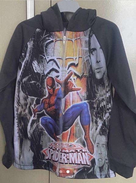 Blusa manga comprida com zíper e capuz Homem Aranha